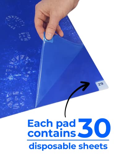 Samrang Cleanroom 24" X 36" Adhesive, Walk Off Sticky, Tacky Mat For Construction Lab-Room Hospital To Capture Dirt, Dust, And Debris From Shoes, 30 Sheets Per Pad (Blue) (10) #TOP3