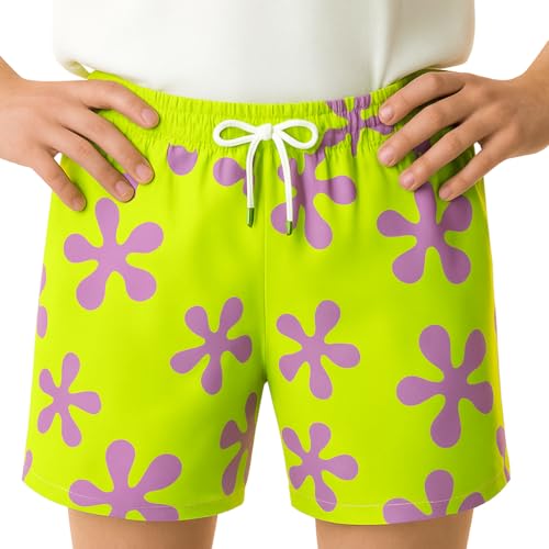 Cosplaya Green Purple Star Shorts Trunks for Mens Adult Teens - Swim Suit Pink Halloween Costume Cosplay M