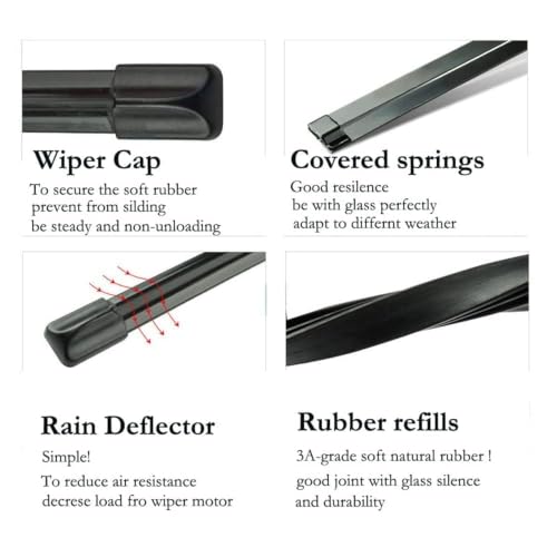 Image of Oshotto Frameless (O.E.M Type) Wiper Blades Compatible with Mahindra Alturas G4 (26 inch / 18 inch)