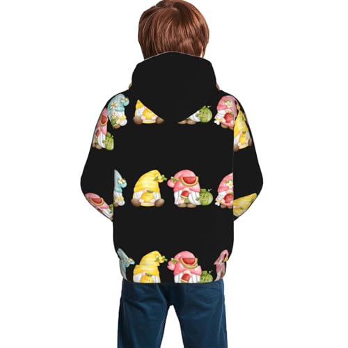 Hello Summer Gnome Kid Hoodies Boys Sweatshirts Girls Pullover with Pocket4