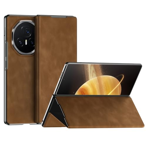 Handyhülle Leder kompatibel mit Honor Magic V3 Hülle mit Magnetverschluss Ständer Scharnierschutz schlanke Passform sturz- und kratzfest Compatible with Honor Magic V3 Hülle Schutzhülle(Brown)