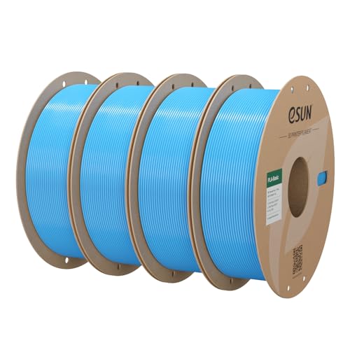 Image of eSUN PLA Basic Filament 1.75mm, 3D Printer Filament High Speed PLA for Fast Printing, 1KG Spool, 4 Spools 3D Printer Filament, Light Blue