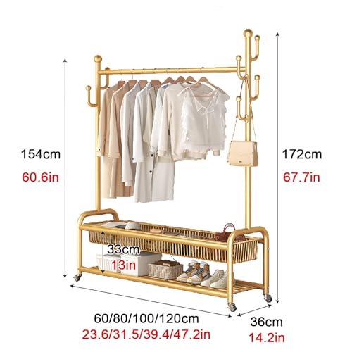 Meuble penderie à roulettes 100cm pour solutionner le manque de rangement dressing - 8