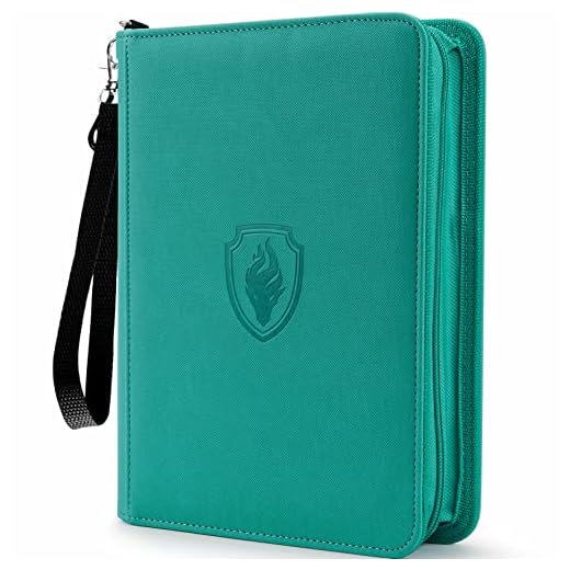 4 Pocket Card Binder for 320 Cards, Fabmaker Premium Zip Trading Card Binder, Portable PU Card Collection Binder, Collector Card Album, Card Folder for MTG, TCG, Sports Cards, Game Cards (Turquoise)