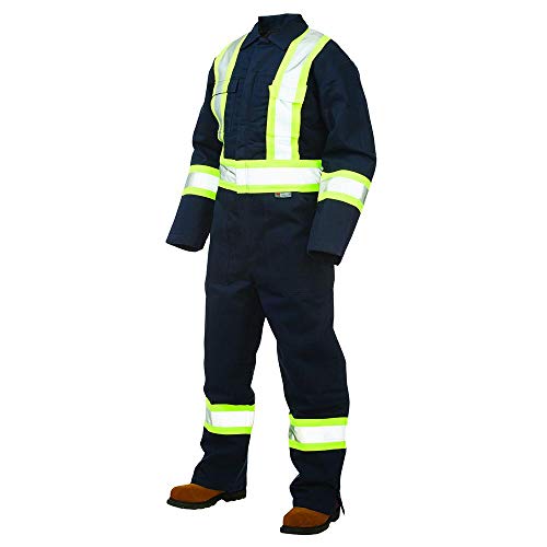 Work King Tough Duck Insulated Safety Coverall, Navy, X-Large