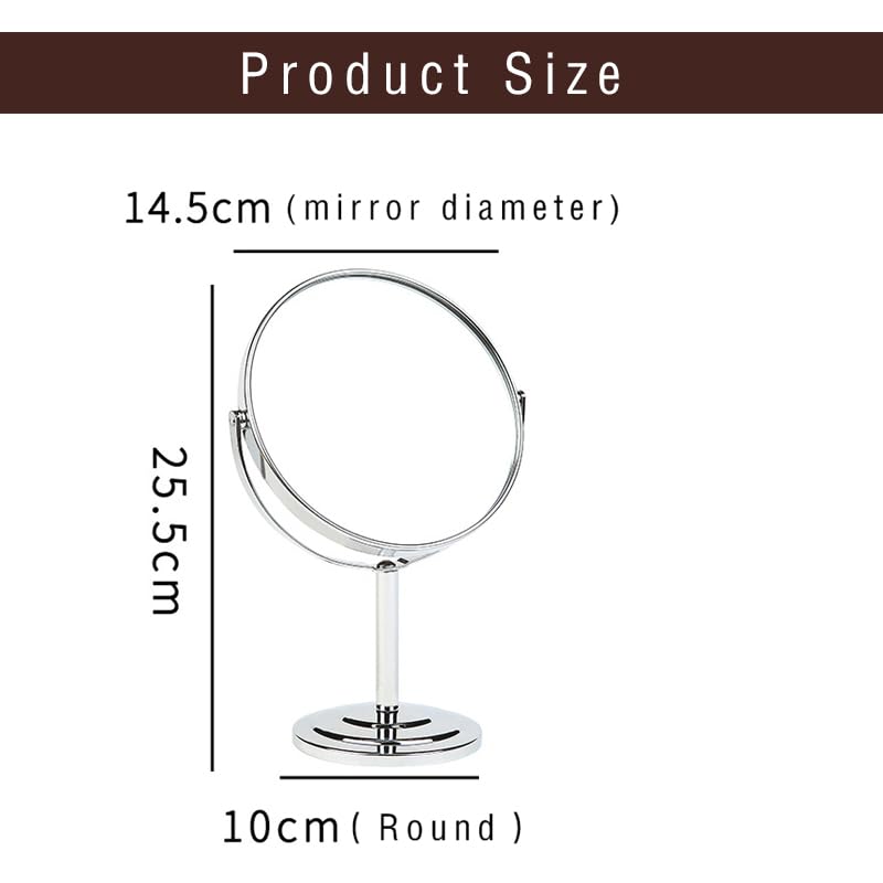 Miroir Cosmétique Sur Pied Double Face : Idéal Pour Un Maquillage Parfait Et Un Rasage Precis