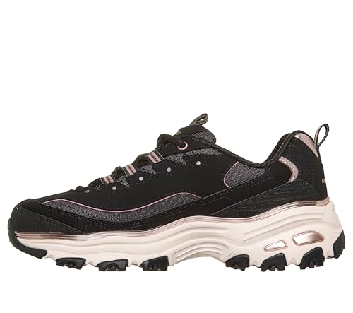 Skechers Damen D'Lites Turnschuhe, Black Duraleather/Leather/Mesh/Rose Gold Trim, 39.5 EU – Ansicht 6