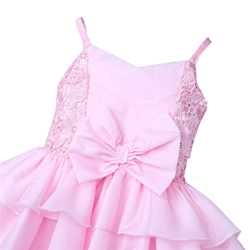 Image of Baby Girls Stylish Princess Dresses Satin Pretty Knee Length Pink Birthday Kids A-Line Frock /Dress Years