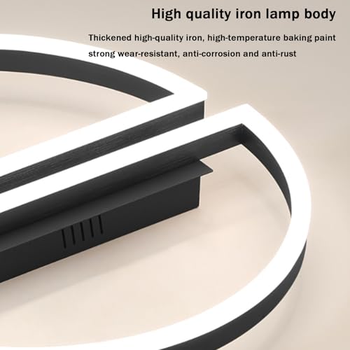 Plafonnier LED noir dimmable avec télécommande pour salon et cuisine - 2