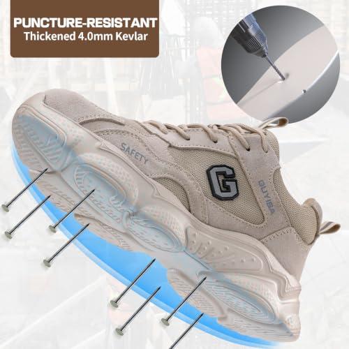 Image of Steel Toe Shoes for Women and Men, Lightweight Safety Work Shoes, Puncture Resistant Cushioned Low Top Work Sneakers for Warehouse Factory Construction