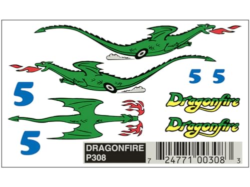 Pinecar Dry Transfer Decals Dragonfire PIN308