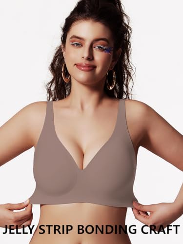 Push Up Bras for Women No Underwire Seamless Comfortable Deep V Bra Tshirt Bras with Support and Lift