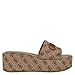 Guess Women's BINTAI Sandal, Medium Brown Logo 210, 8