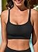 Womens Fashion Bikini Swim Top Comfortable Supportive Sports Bra Swimsuit Top for Swimming Beach Yoga Black M