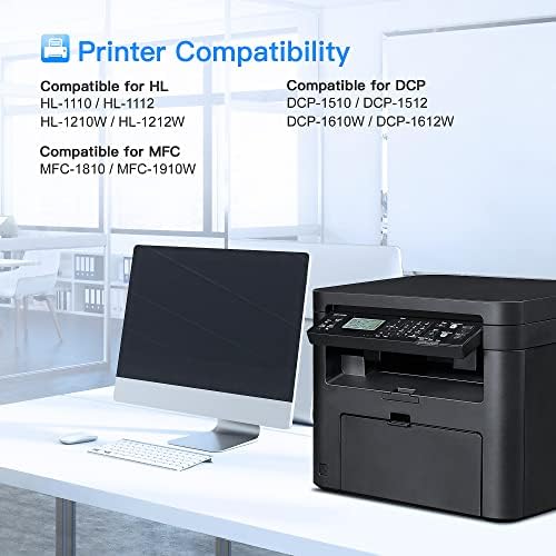 Toner Experte TN1050 Toner Cartridge Vervanging voor Brother TN 1050 Compatibel met HL-1110 HL-1210W HL-1212W DCP-1612W DCP-1510 DCP-1610W (2 Zwart