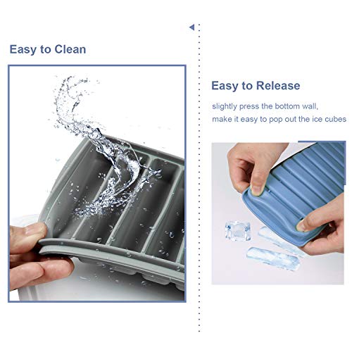 Ice Cube Tray With Lids 2 Pack, Stick Cube Trays With Easy Push And Pop Out Material, Ideal For Sports And Water Bottles #TOP2