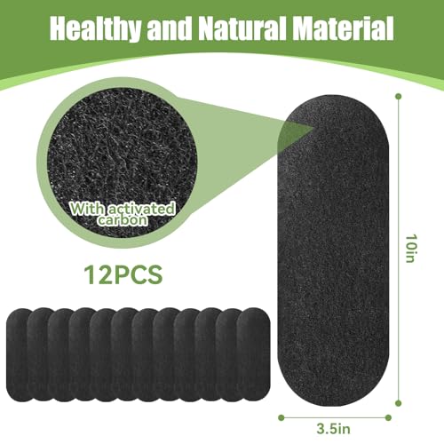 image for Taopk Ensk 12 Pcs Ceiling Fan Filters for Blades, Activated Carbon Air