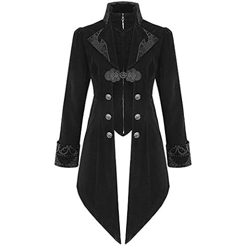 Devil Fashion Mens Jacket Coat Black Velvet Goth Steampunk Aristocrat Regency Cover