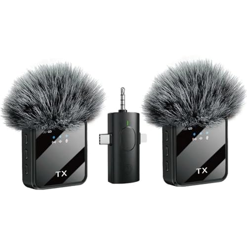 Jnchdghwa Micrófono Inalámbrico Grabación de Sonido Video Podcast Reducción de Ruido para Cámara Android iOS