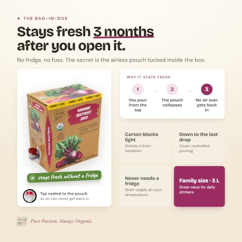 Image of Passion Bio Organic Beet Juice, Fermented, Bag-in-Box, 101.4 fl oz