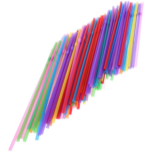 Pitillos de plástico flexibles multicolor 500 piezas miniatura 1