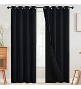 SimpleHome 100% Blackout Curtains for Bedroom,Thermal Insulated Grommet Window Drapes Room Darken...