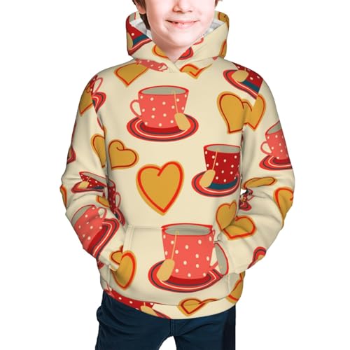 Cups of Tea Kids Pullover Hoodies Boys Sweatshirts Girls Athletic Clothes with Pocket2