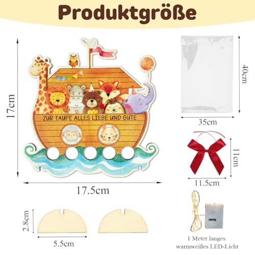 Taufgeschenke für Mädchen Jungen, Geldgeschenk Taufe, Arche Taufe Geschenk Holz, Sinnvolle Geschenke zur Taufe, Taufgeschenke Jungen Mädchen von Großeltern, Geschenk Taufe Patenkind