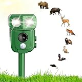 Ultrasonic Cat Repeller,USB&Solar Cat Repellent,Cat Deterrents,IP65 Waterproof with LED Flash, Outdoor Pest Deterrent for Cats, Dogs, Squirrel, Rat, Foxes, Snake, Deer, Wild Animals