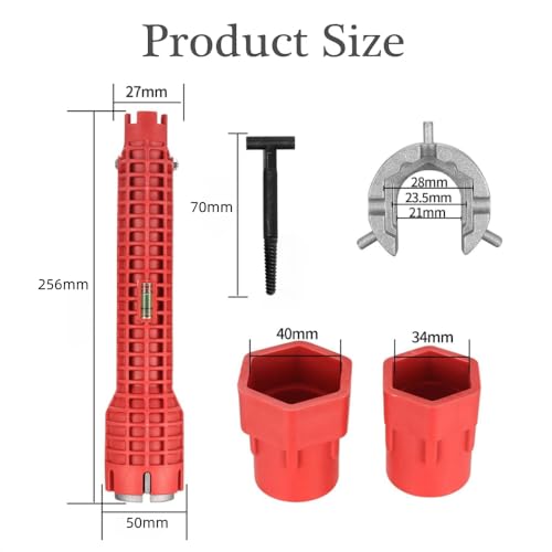 Yajumgato Faucet Installation Tool 8 in 1 Water Pipe Spanner Multifunction Pipe Repair Wrench for Toilet Bowl Sink Bathroom Kitchen - Image 4