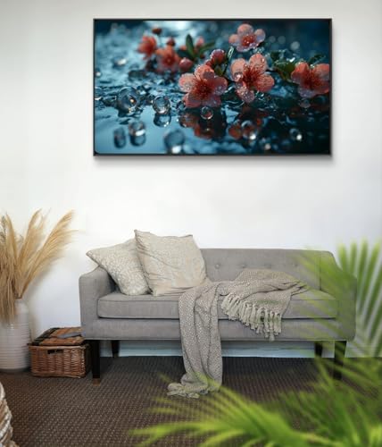 Tableau mural en verre acrylique Éveil Rosé fait en France 90x90cm