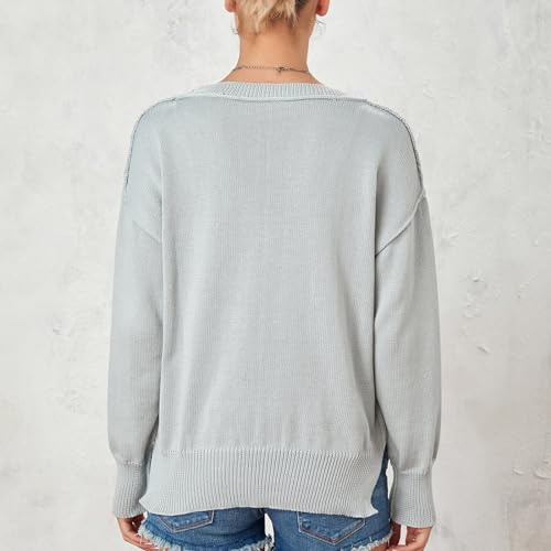 Image of Women American Flag Sweater Loose Vintage USA Sweatshirt Long Sleeve Crewneck Hollow Out 4th of July Jumper