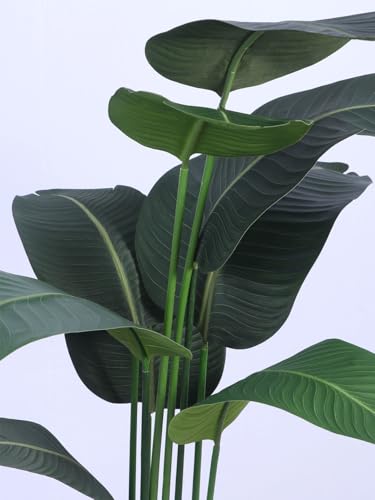 Image of ARICK DECOR 5Ft Artificial Bird of Paradise Plant in Pot, 5ft Realistic Faux Banana Leaf Tree for Home Decor, Office, Living Room & Balcony, Green