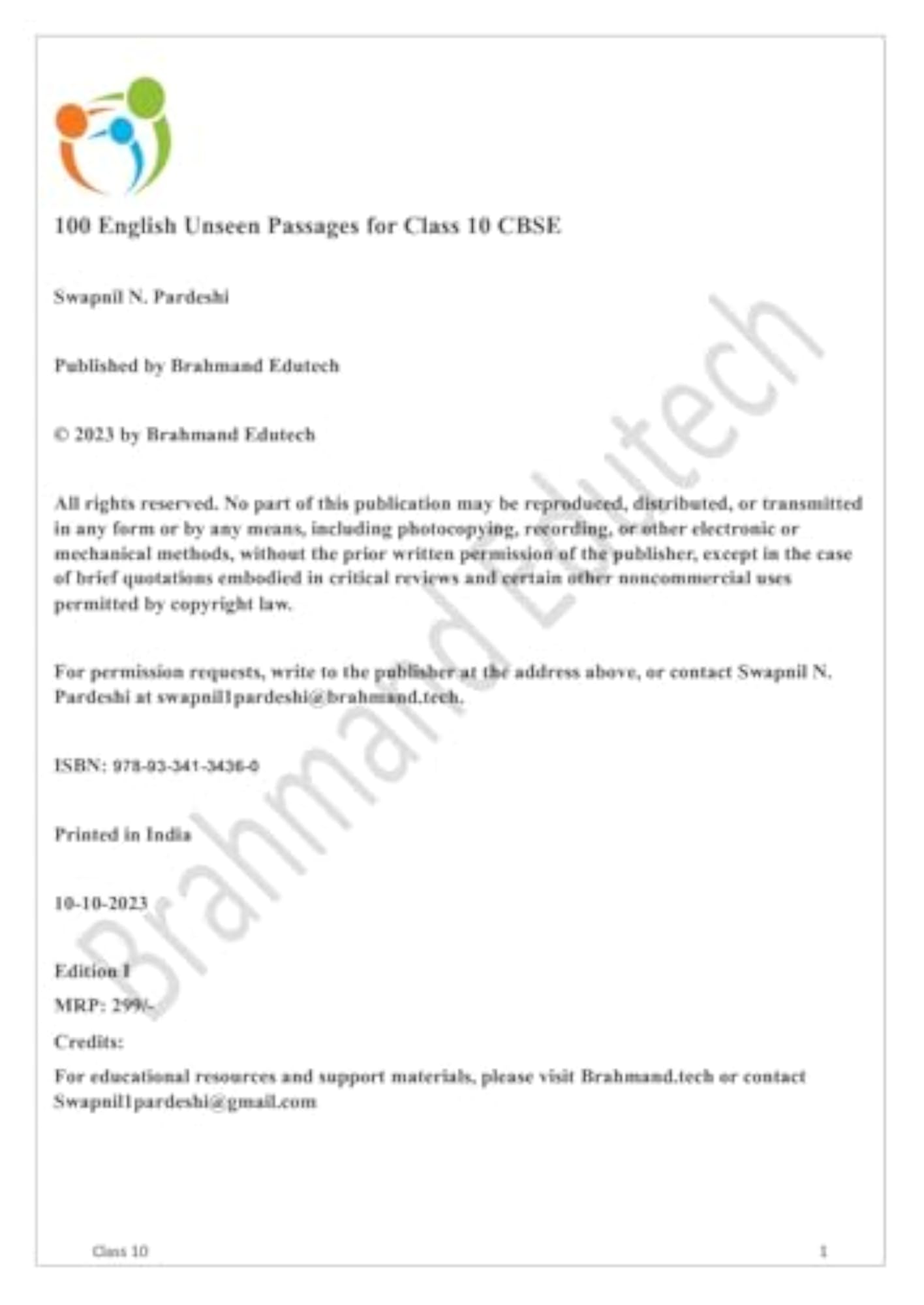 100 English Unseen Passages for Class 10 CBSE