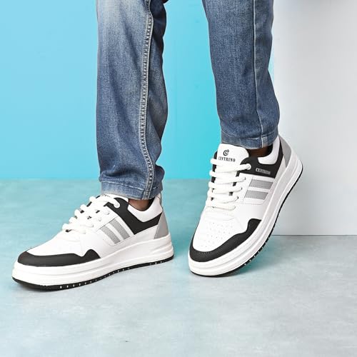 Image of Centrino High Top Sneakers for Men | Shoes for Man Stylish | Casual Lace-Up Lightweight Canvas Walking Shoes | Cushioned Insole | Breathable Comfortable | Anti-Skid Sole | Trendy Mens Sneaker Shoes (9538)