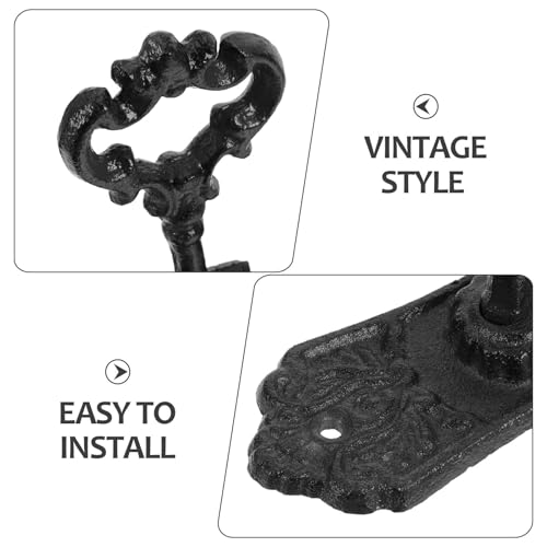 Gancho de pared vintage para llaves soporte resistente de hierro fundido para pasillo 4
