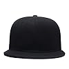 Custom Snapback Cap with Your Image or Text, Flat-Brimmed Hat, Personalized Pop Rock Cap, Popular Adjustable Plain Flat Peak Baseball Cap for Friend Birthday Presents Black #1