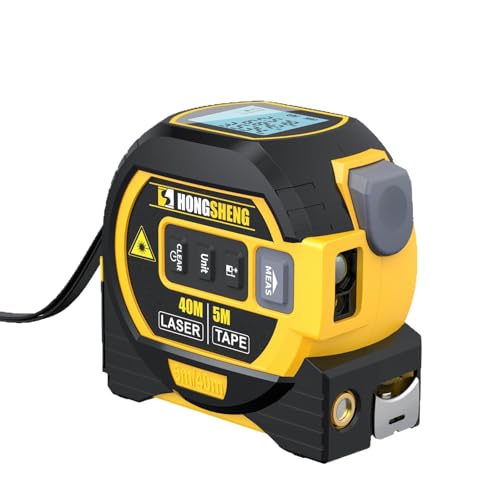 3-in-1 Smart Measure Tool, Digital Tape Measure with Laser, Voice Output & Level, 16ft/5m Tape, 328ft/100m Laser Distance Measure, Cross-Line Laser Level, CE Certified, Durable TPR Shell
