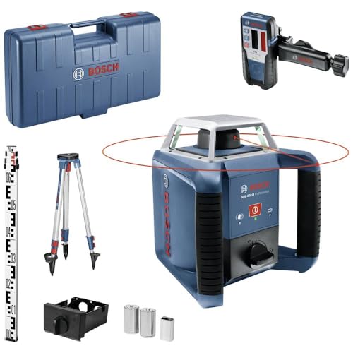 Bosch Professional Laser rotatif GRL 400 H (Commande par bouton unique, récepteur laser LR 1, mire...