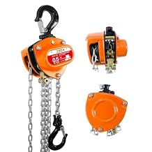 TKK 1/2 Ton Chain Hoist - 1100lbs Capacity, 10FT Manual Hand Chain Block with Heavy-Duty Hooks and Industrial-Grade Structures for Garages, Warehouses, Automotive, and Machinery Lifting
