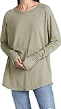 Free People Women's Arden Tee, Washed Army, Green, M