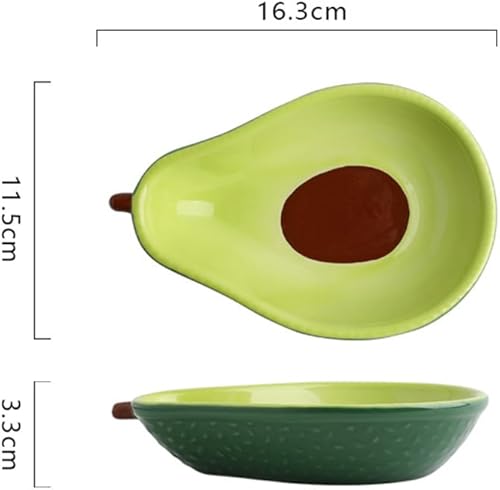 Miniatura 4 de Garneck Plato de cerámica con forma de aguacate en forma de plato de salsa de cerámica cuencos de inmersión para frutas, ensaladas, aperitivos de