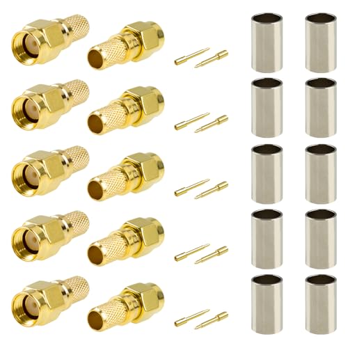 Pack de 10 conectores SMA macho para cable coaxial miniatura 2
