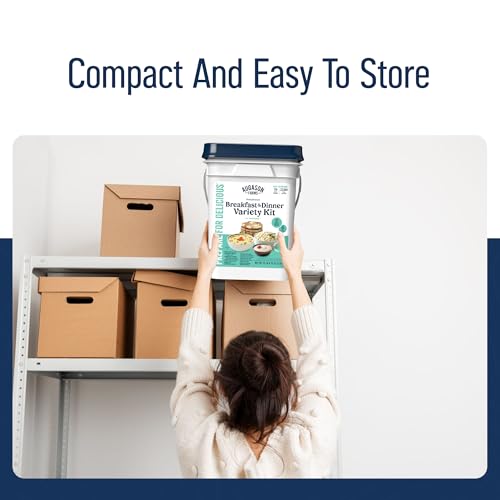 Image of Augason Farms Breakfast and Dinner Variety Pail Emergency Food Supply Everyday