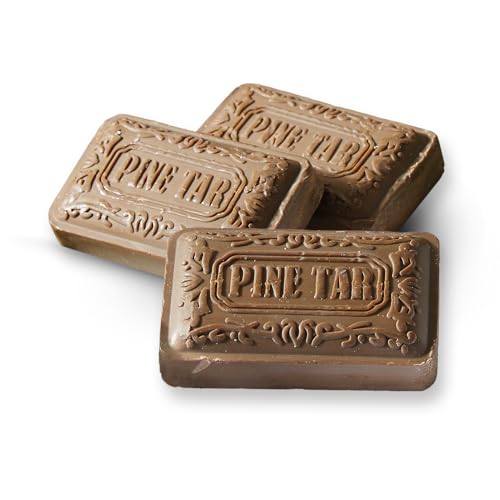 Coopers of Stortford - Pack of 3 Pine Tar Soap With 100% Natural Ingredients - Vegetable-Based Soap Bar Soothing Relief for Itchy Skin - Suitable for Face Body and Hair