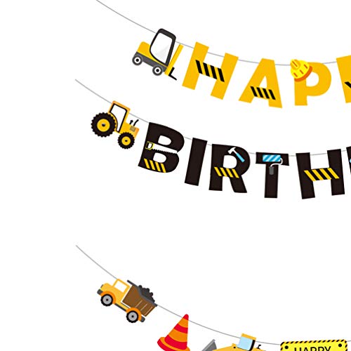 Amosfun Faixa de Feliz Aniversário para Festa de Aniversário e Construção de Garland para Carros, Fe
