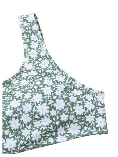 Image of WDIRARA Girl's Floral Print Bikini Set 3 Piece Swimsuits Bathing Suits with Cover Up Skirt Multicolor 12 Years