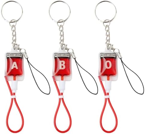 Ximimark 6 pcs Halloween Vampire Party Favor - Blood Bag Charm Lanyard - Gothic Keychain & Earbud Case Accessory image 2