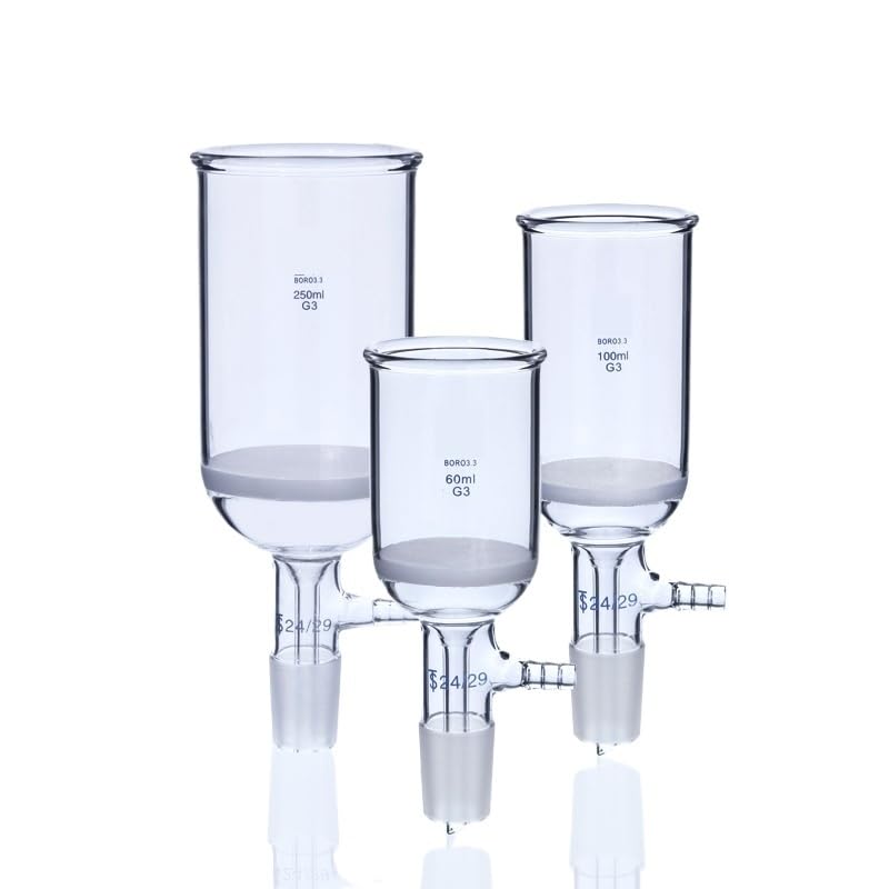 1Piece 35ml to 2000ml Glass Sand Core Filter Funnel with 24# Standard Joint Laboratory Filter Unit G1-G6 Available(60ml)