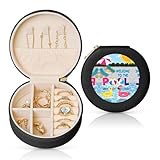 GaxfjRu Organizador de joyas de viaje con diseño de flamenco y piscina, caja de anillos de compromiso para hombres y mujeres, cuero de PVC con forro de terciopelo